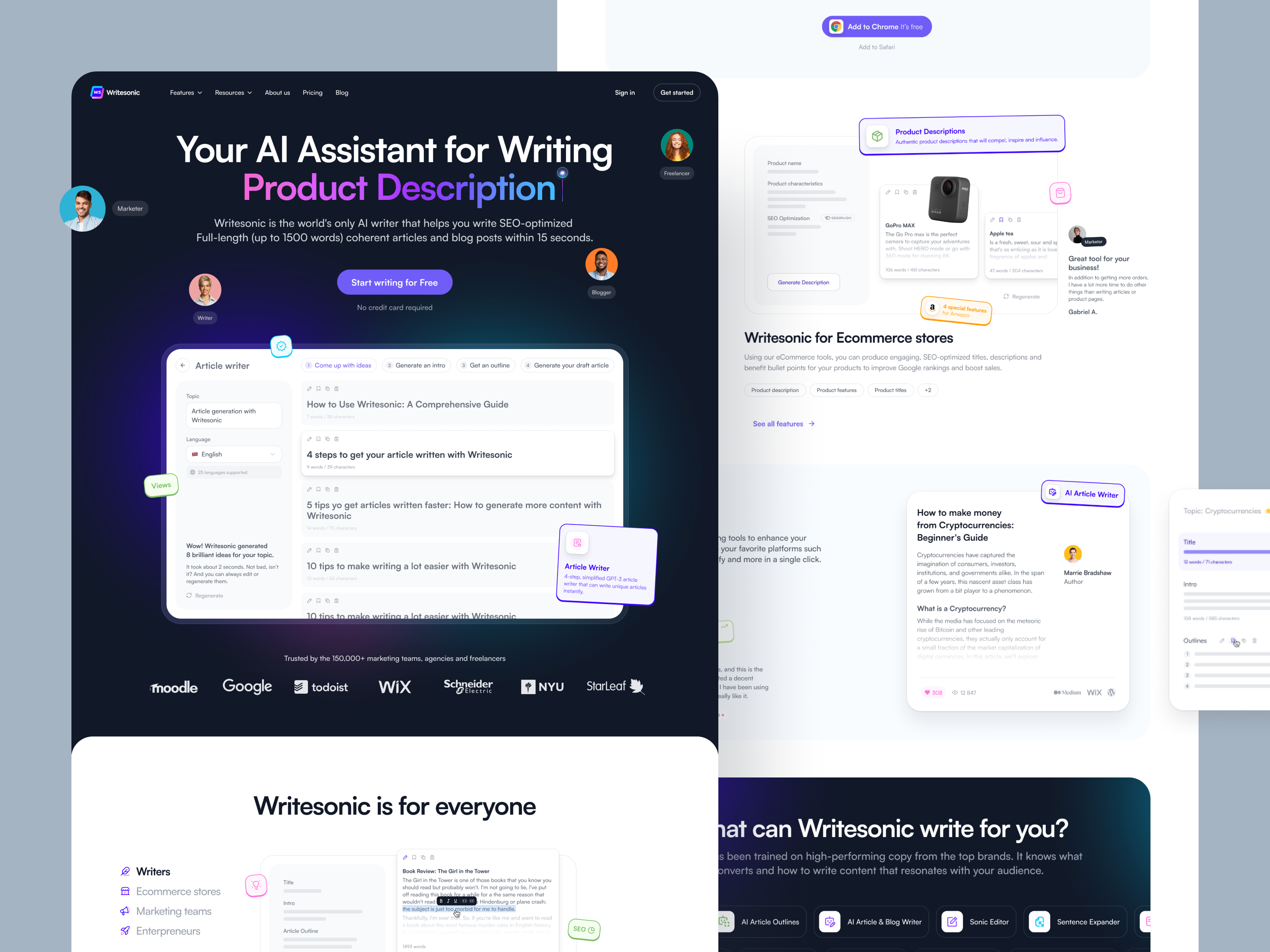 Writesonic AI Writing Assistant product features