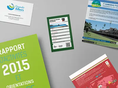 Supports de communication pour la fédération Grandir à... charity fédération grandir à... grandes latitudes grandir ailleurs grandir aventure graphic design illustration trip visual design