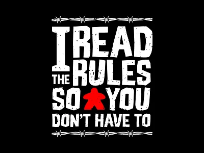 I Read The Rules So You Don’t Have To 2d board game board game rule critical role d20 design dice dm dnd fantasy geek logo magic meeple nerd roll initiative rules rules lawyer