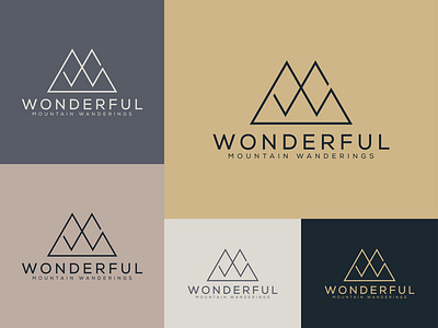 WONDERFUL MOUNTAIN WANDERINGS adventure logo branding logo business logo cool logo creative logo logo logo business logo design minimal logo minimal logo design minimal logos minimalist logo minimalist logo design mountain logo mountain logo design professional logo professional logo design