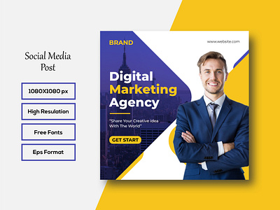 Digital Marketing Social Media Post Template agency banner business commercial corporate corporate banner digital marketing flyer marketing poster