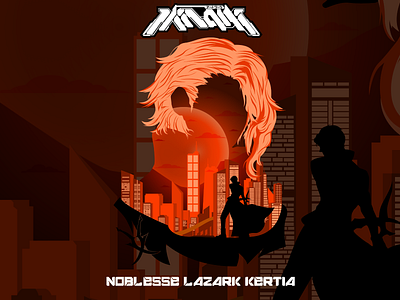 NOBLESSE LAZARK KERTIA anime design fanart flat landscape illustration noblesse sillhoutte vector