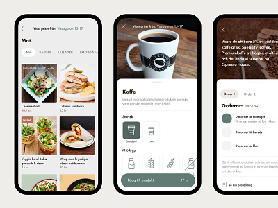 Espresso House 2018 app ui ux