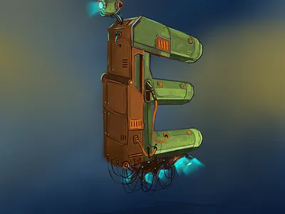 36daysoftype the letter E 36daysoftype 36daysoftype08 concept art conceptart digitalpainting dribbble illustration