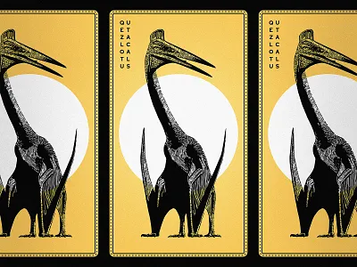 Quetzalcoatlus dinosaur etching illustration prehistoric pterosaur quetzalcoatlus