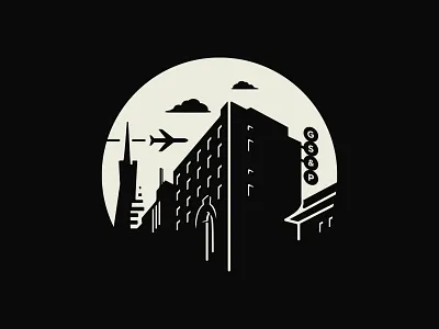 GS&P Office building illustraion office san francisco sign