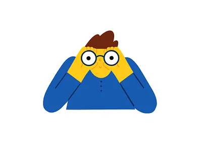Look far away binoculars character design illustration illustrator look procreate see