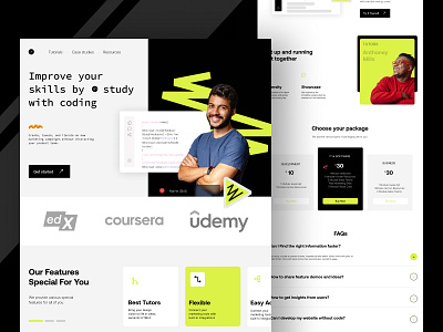 Code Learning Website Landing Page Design UI UX application behance bestuiux branding codingapp codingui design designinpiration designproblems designuiux graphic design learningapp mobile ui modernuidesign saas ui uiux uiuxdesigner