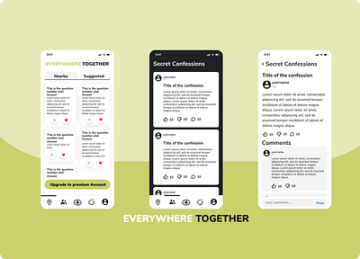 Everywhere Together Post Concept datingapp design figma react native ui ux