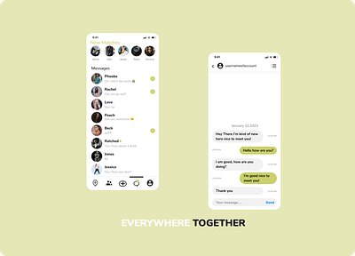 Concept Chat Page Everywhere Together app chat app datingapp design react native ui ux