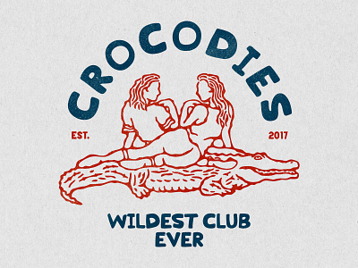 CROCODIES club clubs couple crocodile vintage vintage design vintage logo wild