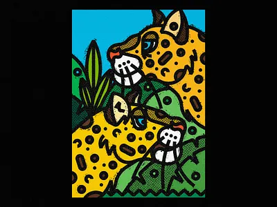 Leopards animal animal illustration artwork design digital art digital illustration ecosystem geometric illustration illustration art leopards nature poster poster a day poster art print society6 texture thick lines vector art