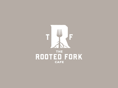 The Rooted Fork Cafe logo brand identity branding cafe eat fork fork logo logodesign restaurant rooted roots