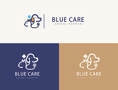 Blue Care Animal hospital Logo design animal logo logo design pet logo