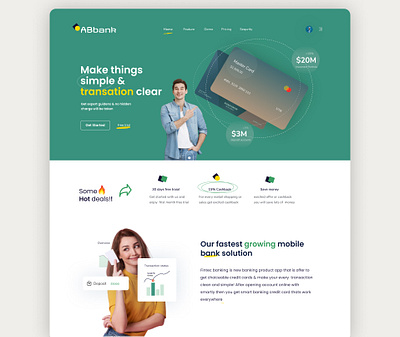 Banking Website banking ui banking website credit carrd landing page design finance ui landingpage minimal trendy uidesign uiux