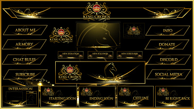 KING CROWN animated animation creative design game design gaming logo grapgic design photoshop twitch twitch design