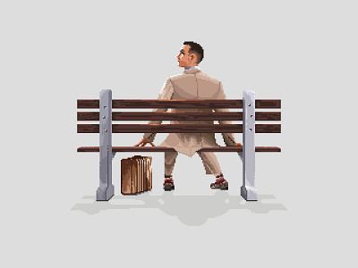 Forrest Gump in Pixel Art digital art forrest gump illustration minimal movie movie art pixel art pixelart