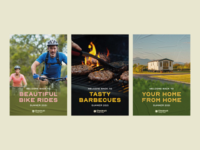 Welcome Back to Summer 2021 - Chestnutt Holiday Park advertisement advertising art direction brand identity branding campaign poster poster design print summer tourism travel