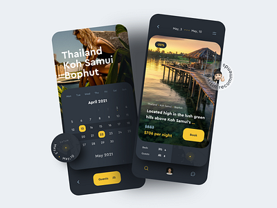 Travel App - Search and Book booking calendar design hotel booking ios design mobile app search travel travel app traveling ui ux vacation vacation rental