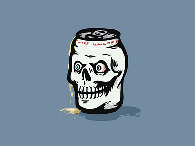 Can of Whoop Ass austin 3:16 beer can behance bold color dribbble flat illustration illustrator ipad pro wrestling procreate skull skull art steve austin stone cold stone cold steve austin whoop ass wrestling wwe