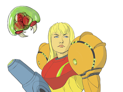 Metroid adobe drawing gaming illustration nintendo photoshop samus aran videogames