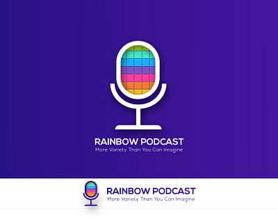 Rainbow Podcast Logo Design colorful logo design creative logo creative logo design flat logo design logo logo design logo design branding logo design concept logo designer mic logo design minimalist logo podcast logo rainbow logo design