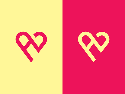 A + Heart Logo Concept branding design flat illustration logo minimal vector