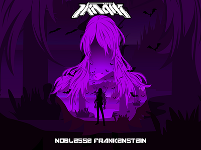 NOBLESSE FRANKENSTEIN anime design fanart flat landscape illustration noblesse sillhoutte vector