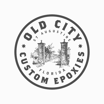 Old City Custom Epoxies branding design illustration logo