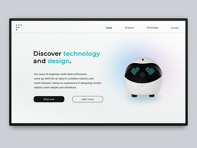 Smart robot website desing minimal ui web