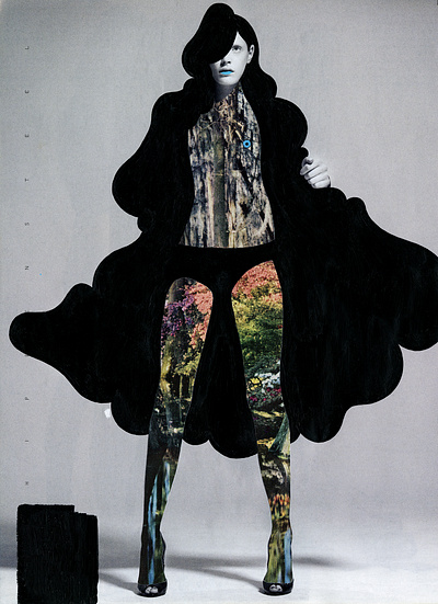 Forest Woman (II) collage mixed media