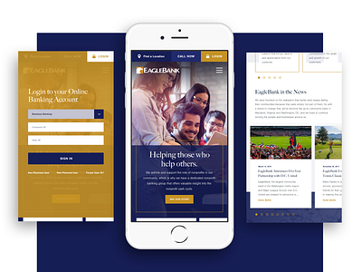 Banking Website Mobile Login & Homepage