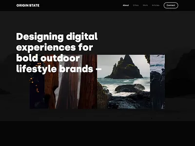 Origin State Official Website agency black branding clean design lead freelance modern studio ui ux web design