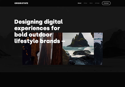 Origin State Official Website agency black branding clean design lead freelance modern studio ui ux web design
