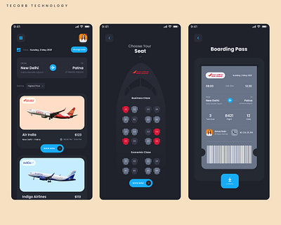 Flight Ticket Booking App animation design flight booking flight booking app flight booking ticket illustration ios mobileapp mobileapplication tecorb ui ui ux design uidesign uiux userinterface ux