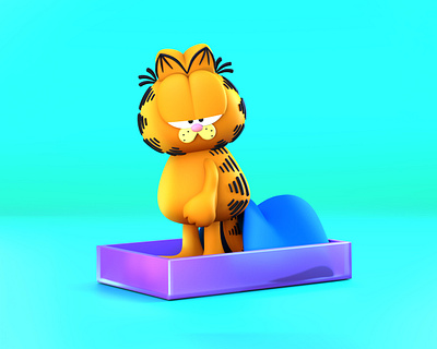 Garfield Cat 3d cartoon cartoon character cartoon network cat dibujo dibujodigital draw fan art fanart garfield illustration illustrator monday not monday