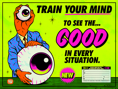 Train your mind to see the GOOD... design illustration knowledge life mind retro surrealism vector vintage wisdom