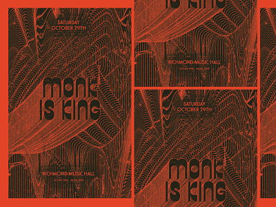 Monk is King Gig Poster design gig poster graphic design illustration music psychedelic richmond typography