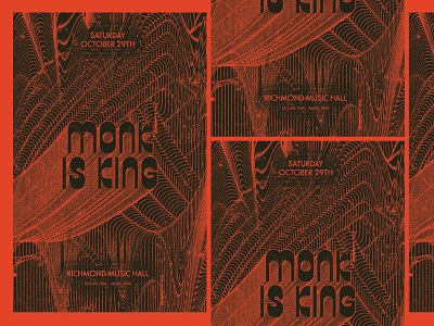 Monk is King Gig Poster design gig poster graphic design illustration music psychedelic richmond typography