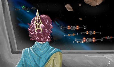 Holdo concept art digital fantasy illustration space star wars