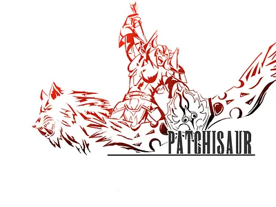 Patchisaur design digital fantasy illustration logo rpg