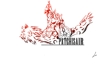 Patchisaur design digital fantasy illustration logo rpg