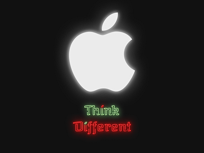 Neon Effect - Apple Logo apple apple design branding design logo neon neon colors neon sign typography