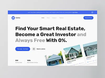 Estima - Real Estate Website Version [LIVE🔥] agency agent animasi building buy land develope estate house integration interaction interior landing page live property real estate realestate realtor web webflow website