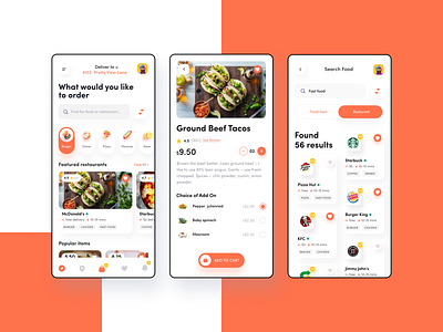 Food App UI by Devendra Bele on Dribbble