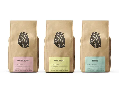 Little Lunch Coffee Packaging branding branding design cafe coffee coffee bag coffee shop craft logo minimal packaging