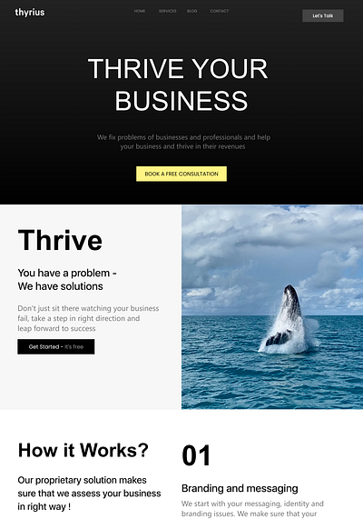 Thyrius digital agency case study branding business business website case study consulting design digital agency elementor landing page logo marketing marketing agency minimal modern redesign sales ui web agency webflow wordpress