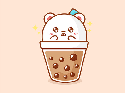 Boba Bear animal bear boba boba bear boba fett boba tea character cute illustration kawaii mascot vector