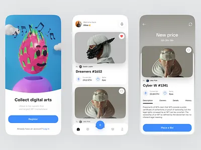 NFT App Concept app art bitcoin blockchain coin cryptoart cryptocurrency defi ethereum fan metamask mobile mobile ui modern nft product design shop token ux web 3.0