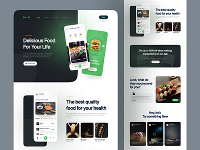 🍔 Food App - Landing Page delivery delivery app food food and drink food app food illustration hero landing landing page landing pages landingpage web design webdesign website